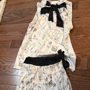 White House Black Market Asymmetrical Dress in Black and White
